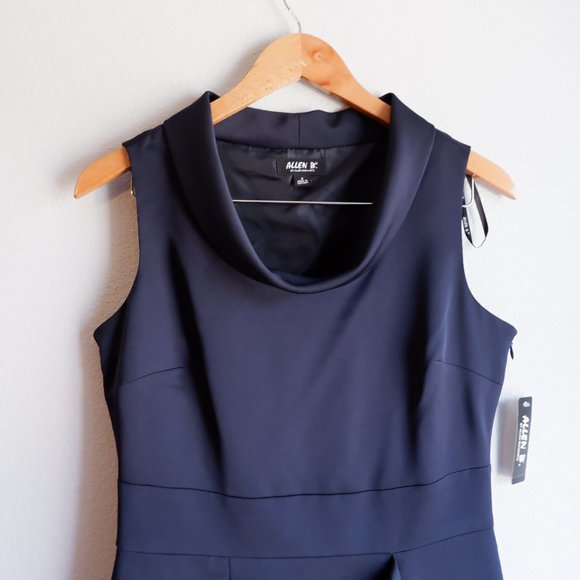 NWT Navy Dress Ruffle & Front Slit - Picture 3 of 8